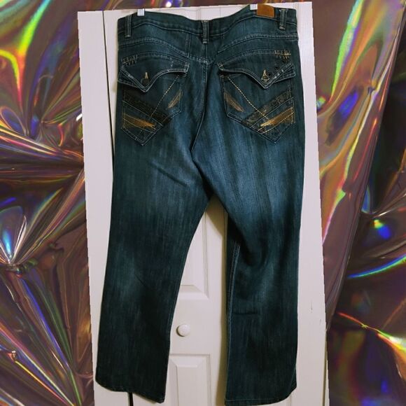 Men's Bootleg Jeans Size 38" x 32" Very Unique - Picture 4 of 9